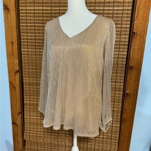 Nine West Shimmer Festive Gold Top